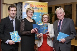 Pictured at the launch of Education Matters Yearbook 8 in NUI, Dublin, l-r: Dr Tony Hall, School of Education NUI Galway and Editor of Education Matters Yearbook; Dr Mary Fleming, Head of School of Education NUI Galway; Jan O'Sullivan, Minister for Education & Skills, Dr Maurice Manning, Chancellor NUI.